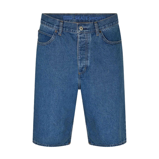 Blue - Front - Hugo Mens Denim Shorts