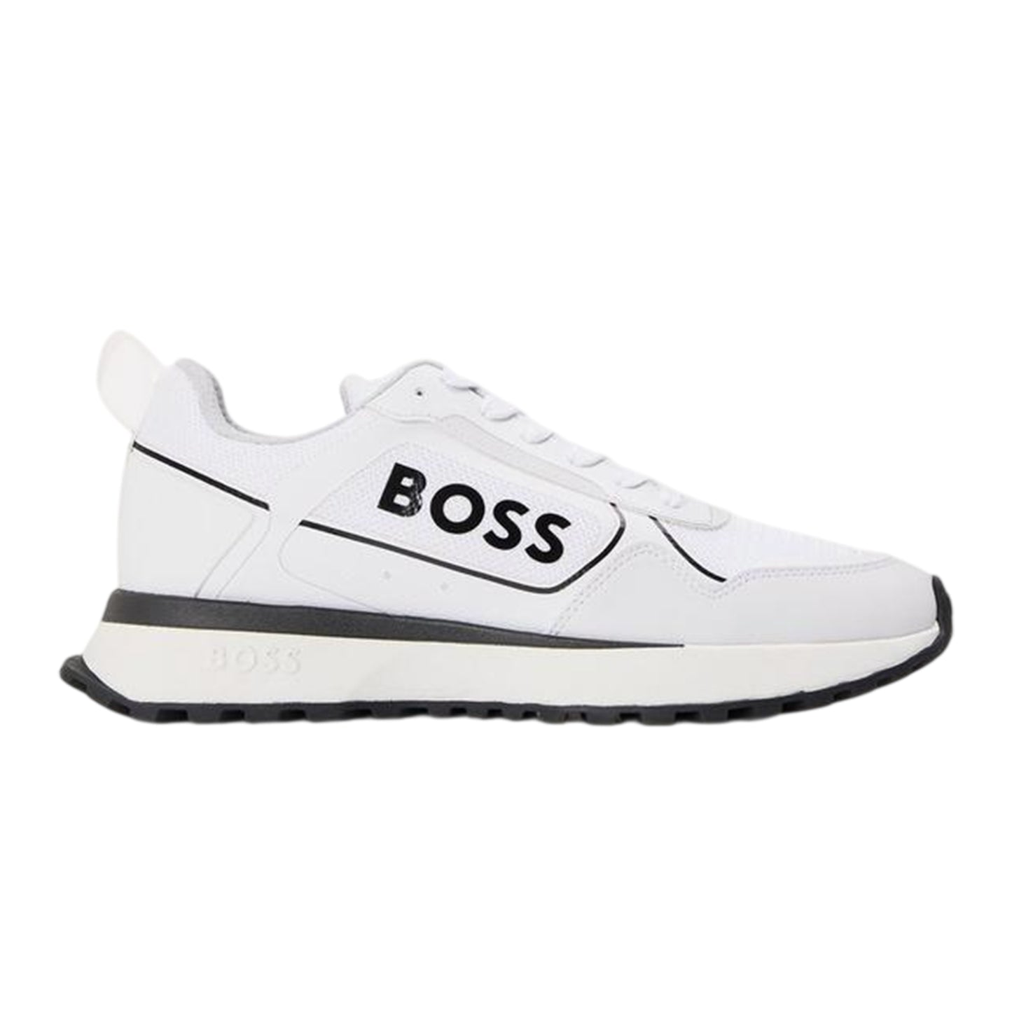 Natural - Front - Boss Mens Jonah Runn Low Cut Trainers