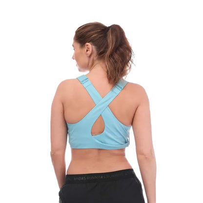 Blue - Back - Adidas Womens-Ladies Fast Impact High Support Sports Bra