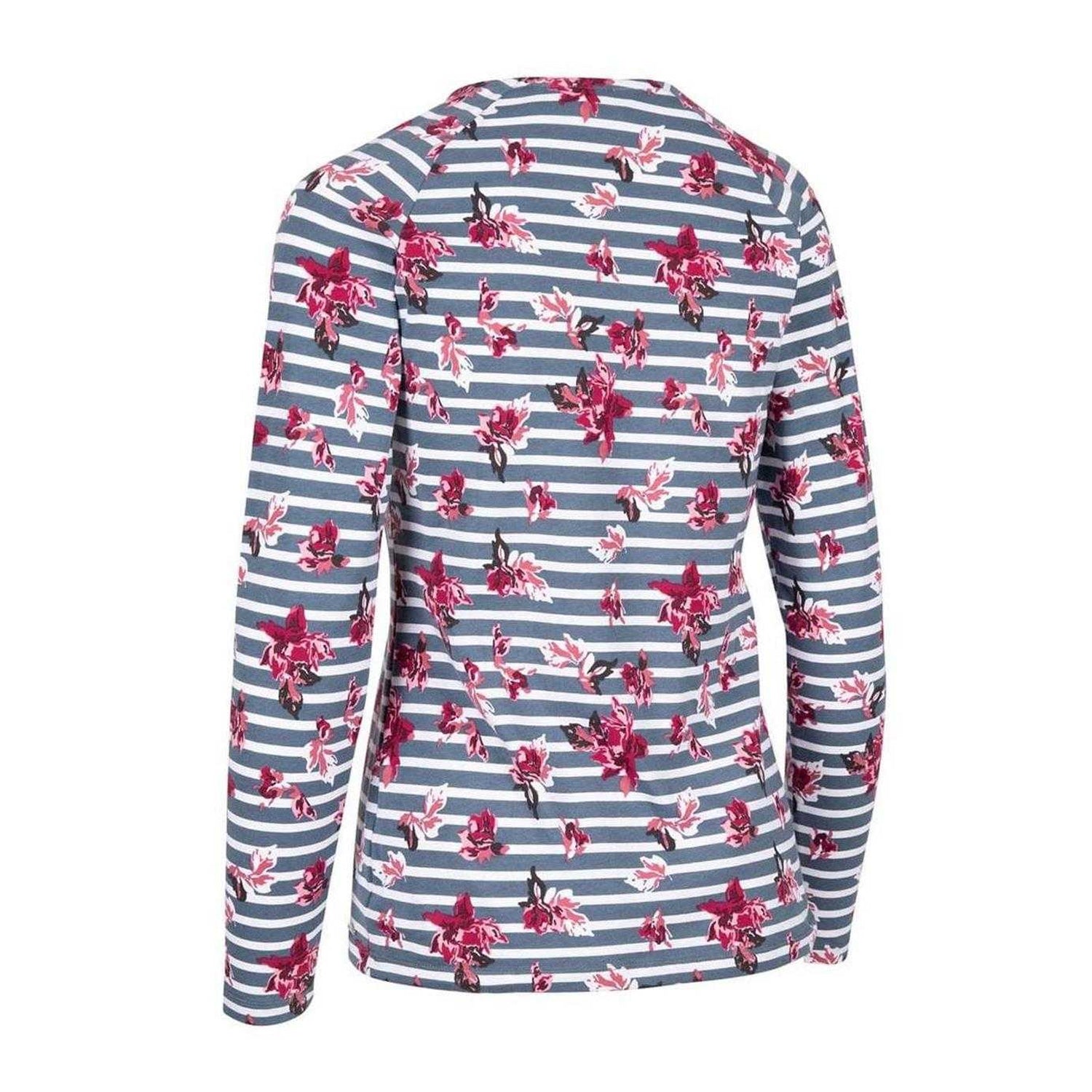 White - Back - Trespass Womens-Ladies Floral Stripe Yarn Dyed Top