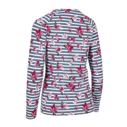 White - Back - Trespass Womens-Ladies Floral Stripe Yarn Dyed Top