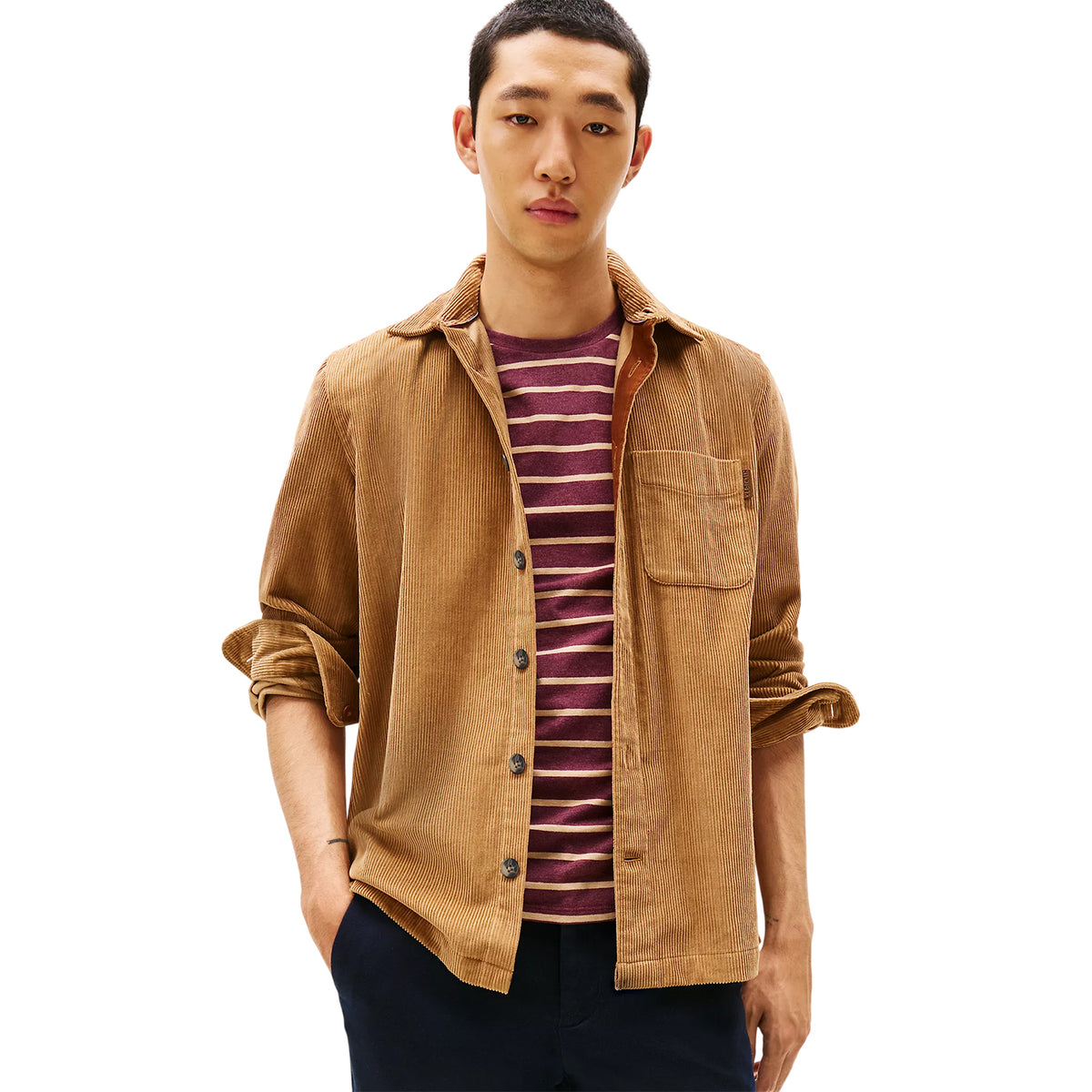 Hickory - Side - Tommy Hilfiger Mens Corduroy Overshirt