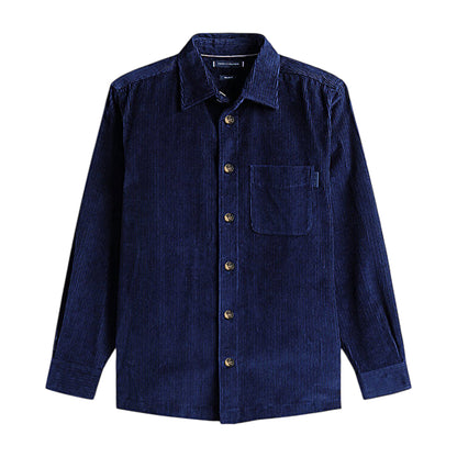 Navy - Front - Tommy Hilfiger Mens Corduroy Overshirt