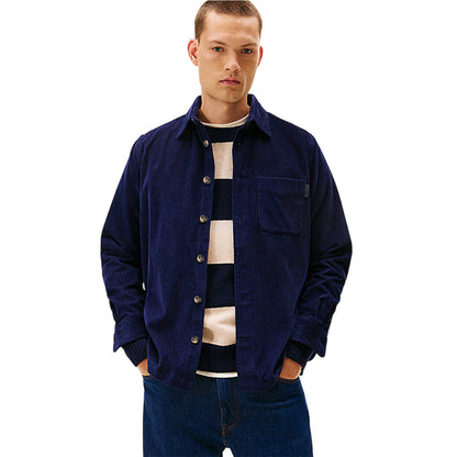 Navy - Side - Tommy Hilfiger Mens Corduroy Overshirt