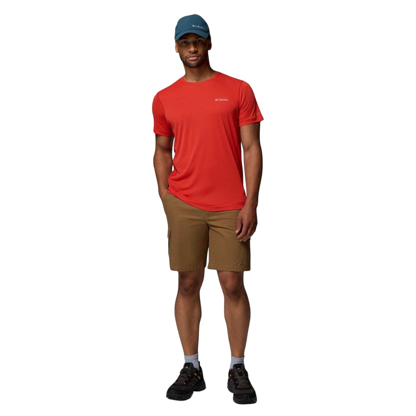 Red - Side - Columbia Mens Zero Rules Performance T-Shirt