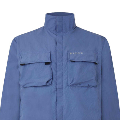Blue - Back - Nicce Mens Statlo Nylon Overshirt