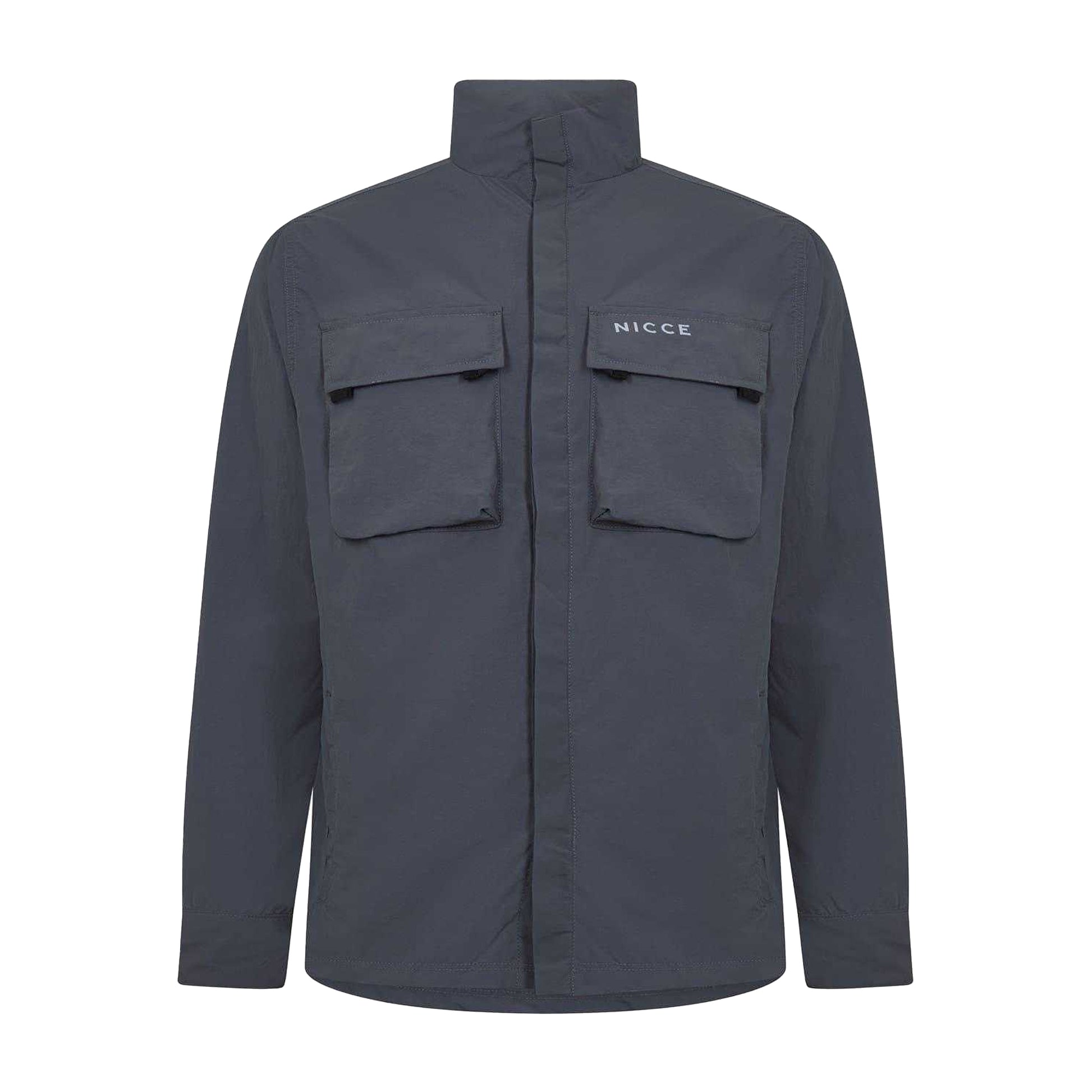Coal - Front - Nicce Mens Statlo Nylon Overshirt