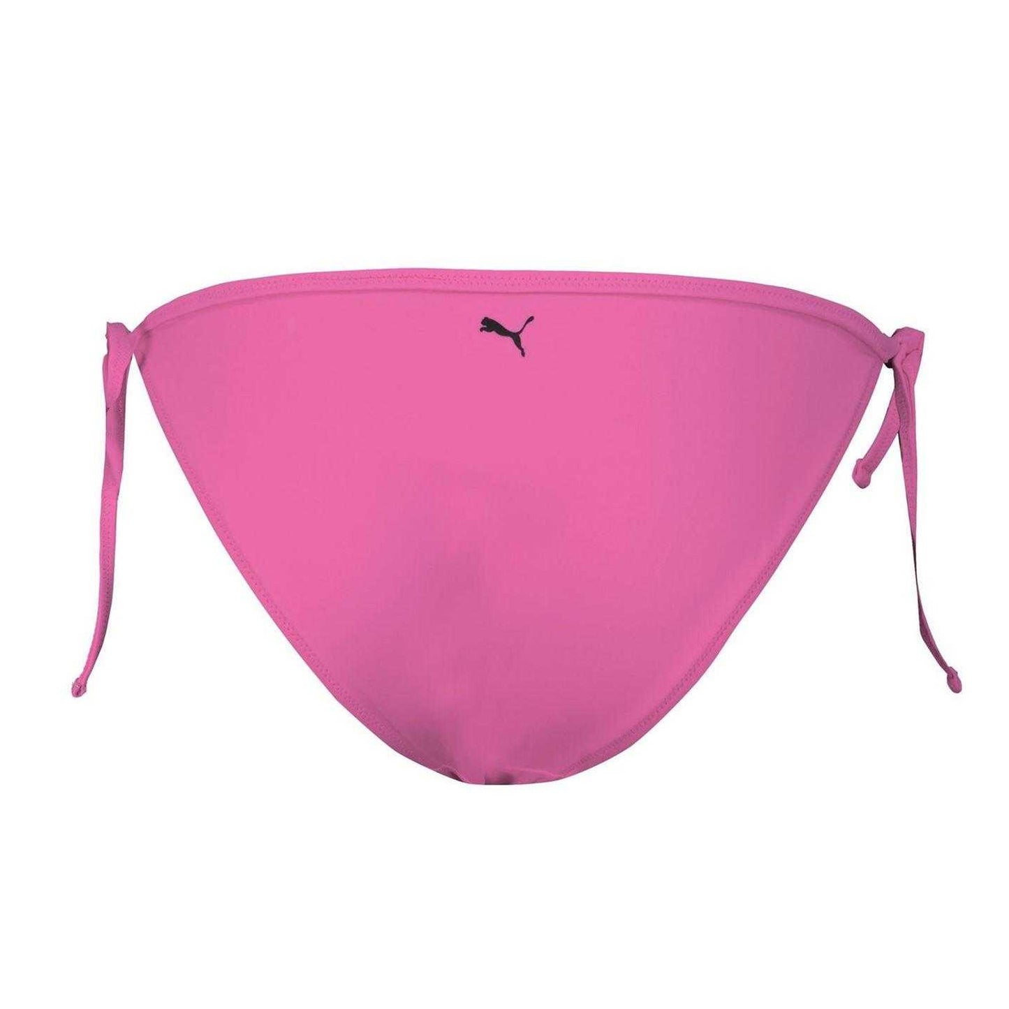 Fluorescent Pink - Back - Puma Womens-Ladies Side Tie Bikini Bottoms