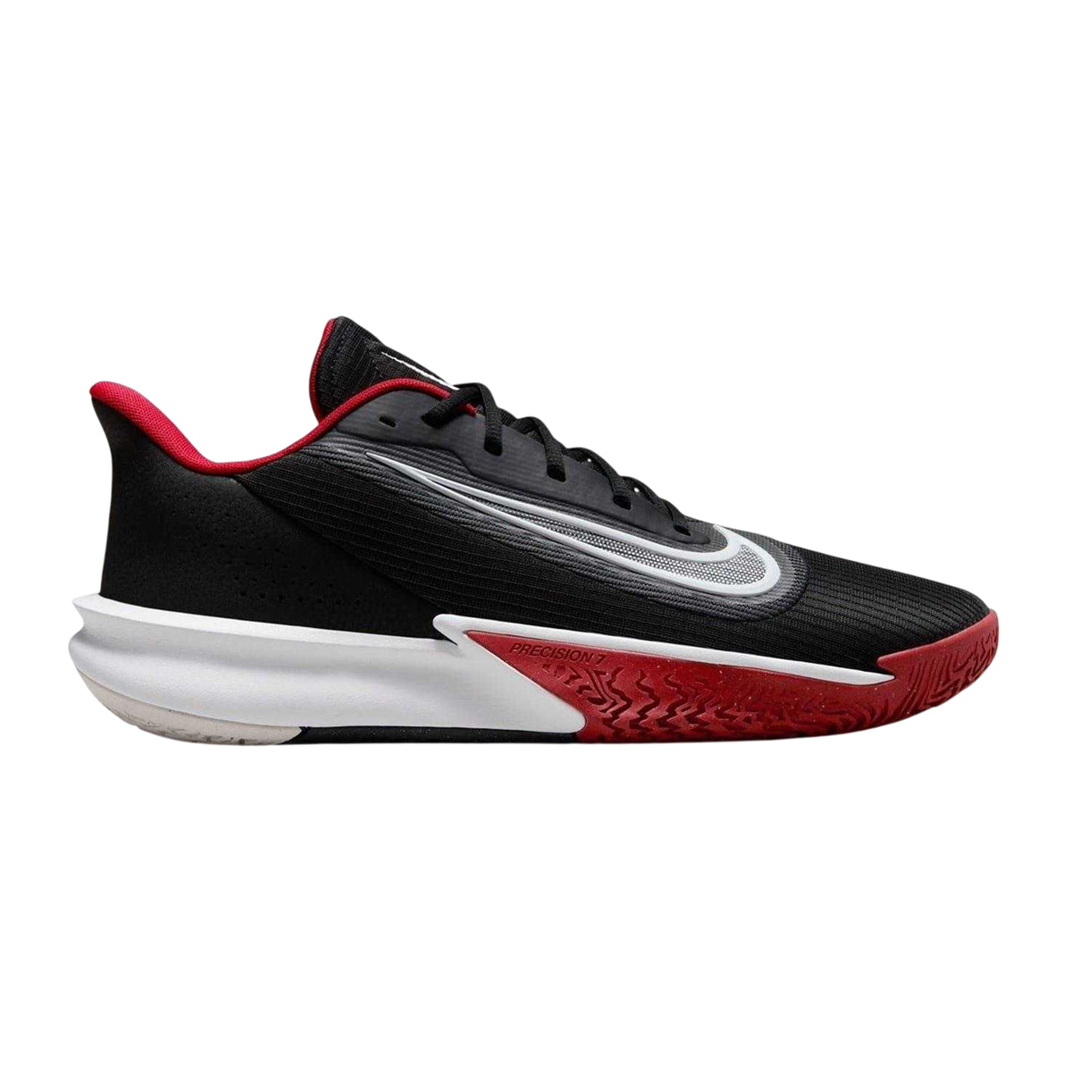 Black-White-Red - Front - Nike Mens Precision VII Basketball Trainers