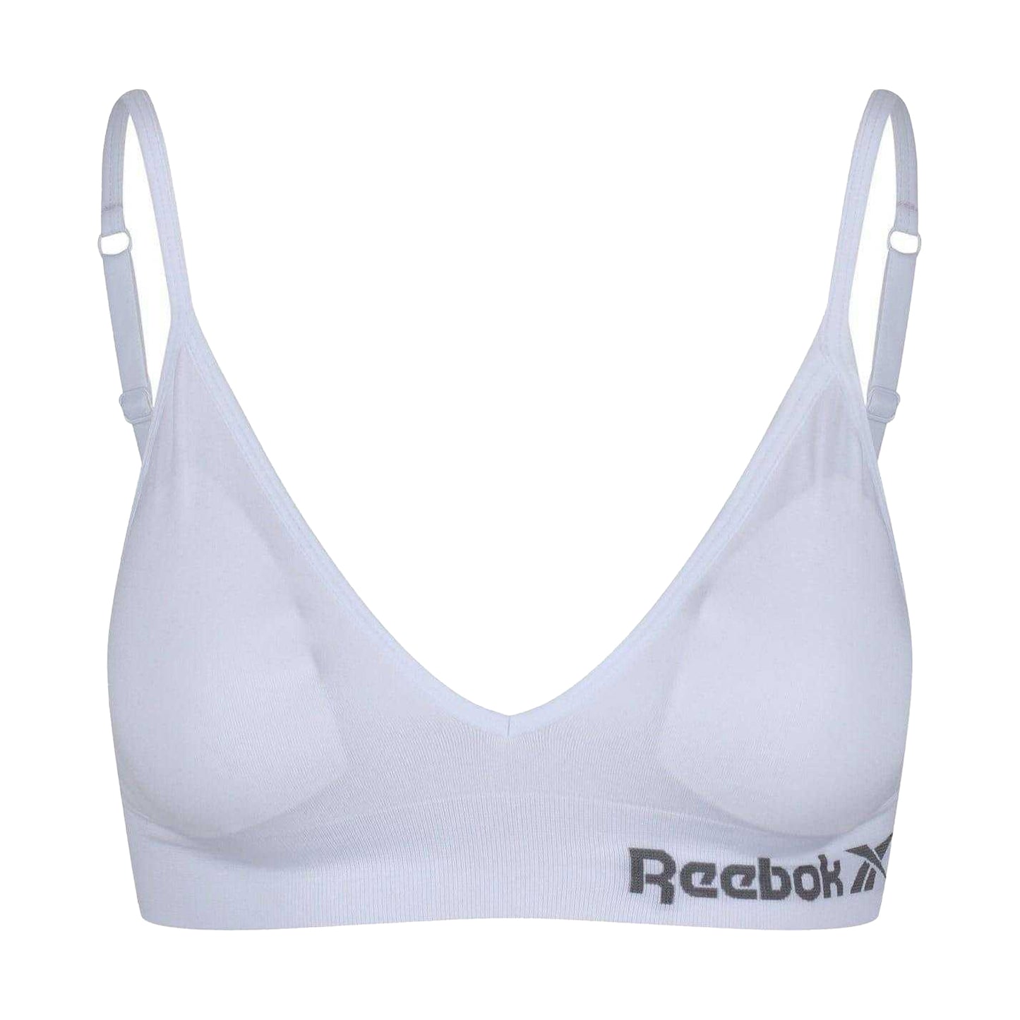 White - Front - Reebok Womens-Ladies Justine Seamless Bra