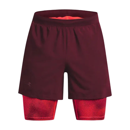 Black - Front - Under Armour Mens Launch 2 in 1 Shorts