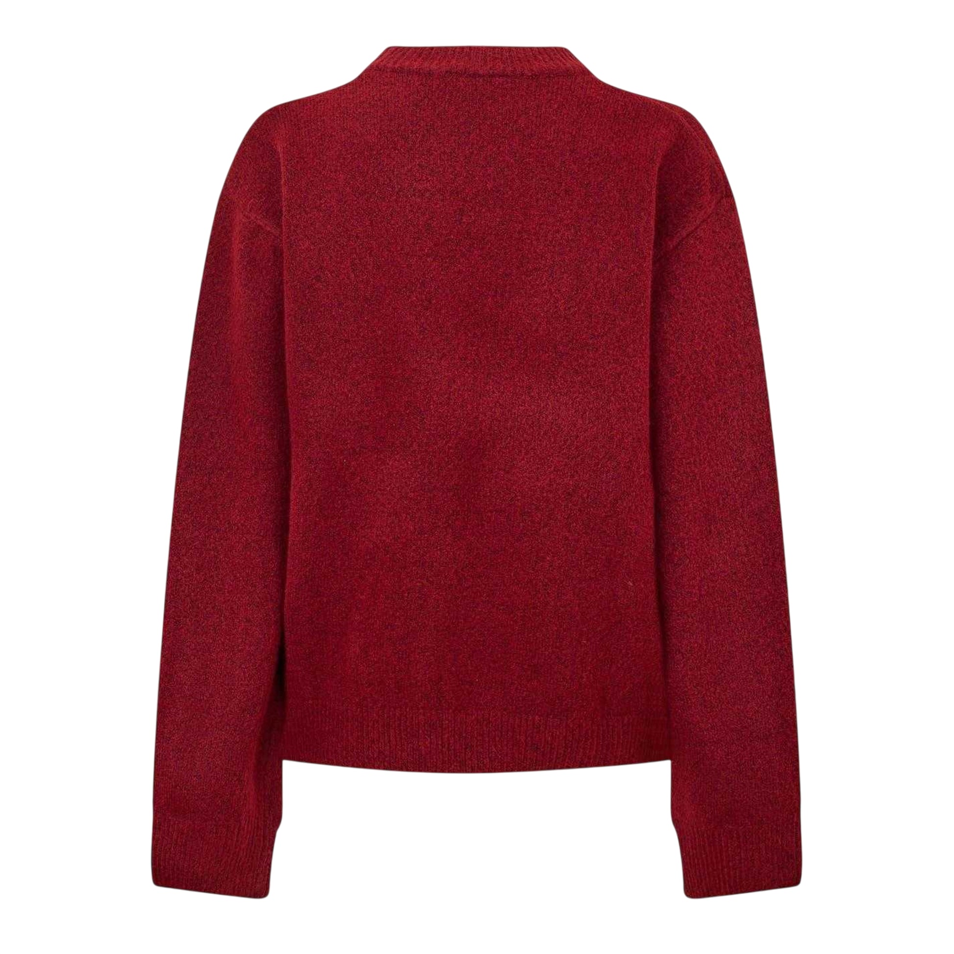 Burgundy - Back - Couture Womens-Ladies Knitted Crew Neck Jumper