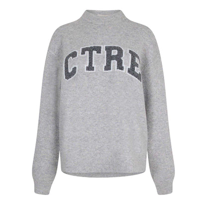 Grey - Front - Couture Womens-Ladies Knitted Crew Neck Jumper