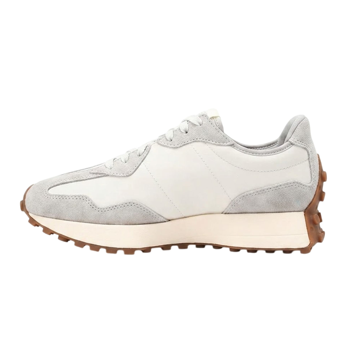 Soft Grey - Back - New Balance Womens-Ladies 327 Suede Flat Trainers