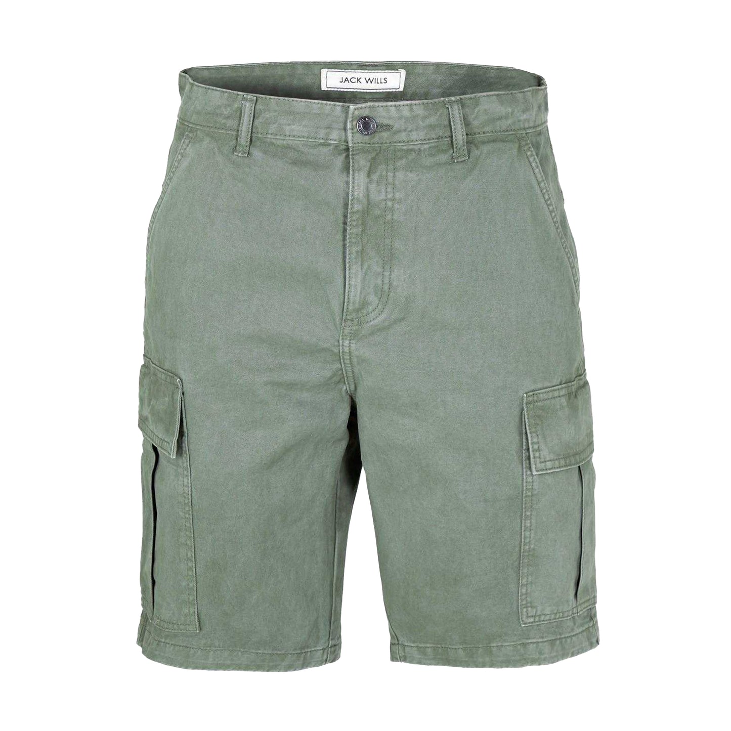 Slate - Front - Jack Wills Mens Cotton Blend Cargo Shorts