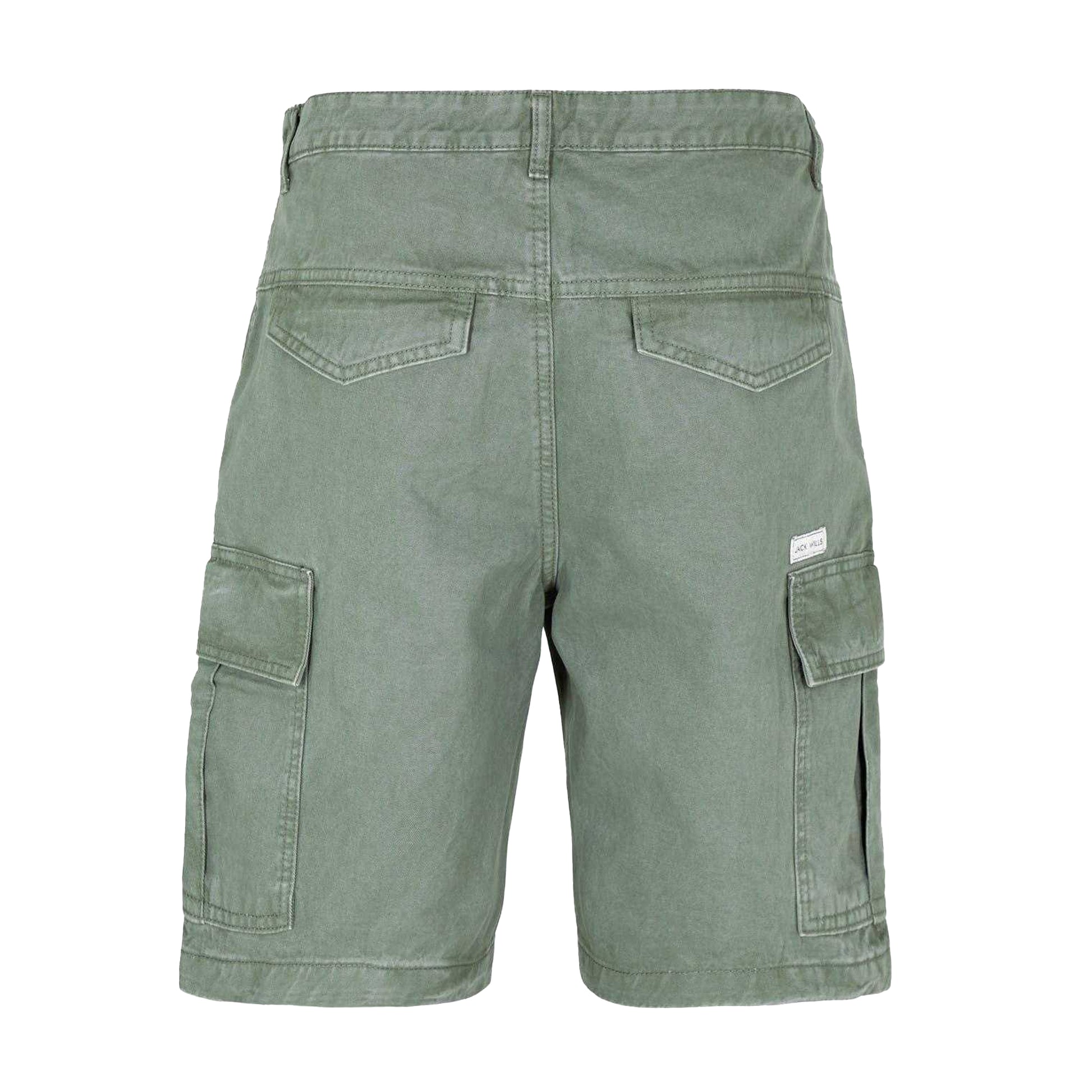 Slate - Back - Jack Wills Mens Cotton Blend Cargo Shorts