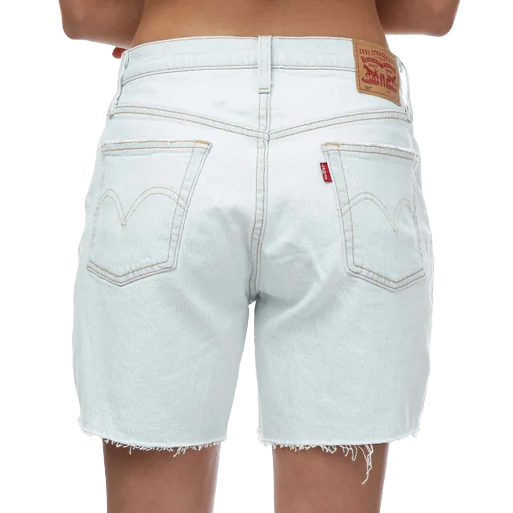 Light Blue - Back - Levis Womens-Ladies 501 Mid Thigh Shorts