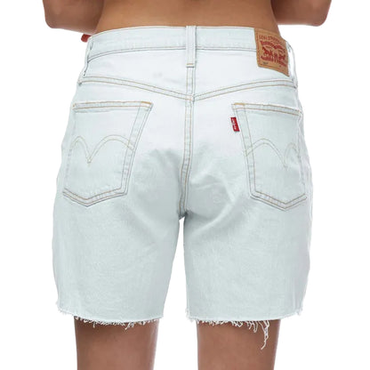 Light Blue - Back - Levis Womens-Ladies 501 Mid Thigh Shorts