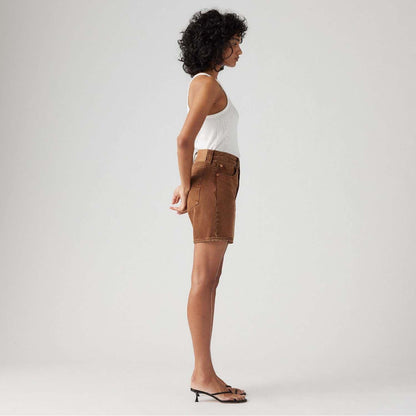 Brown - Lifestyle - Levis Womens-Ladies 501 Mid Thigh Shorts
