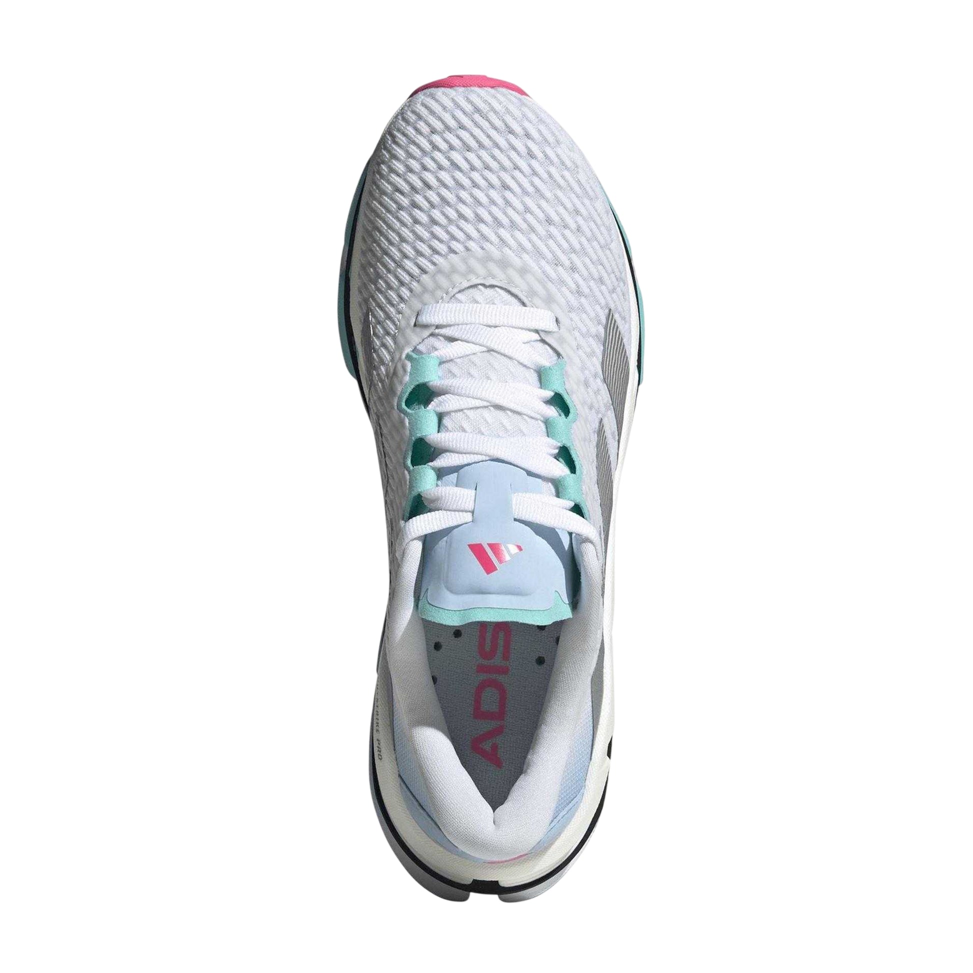 White-Silver-Aqua - Pack Shot - Adidas Womens-Ladies Adistar Byd Platform Trainers