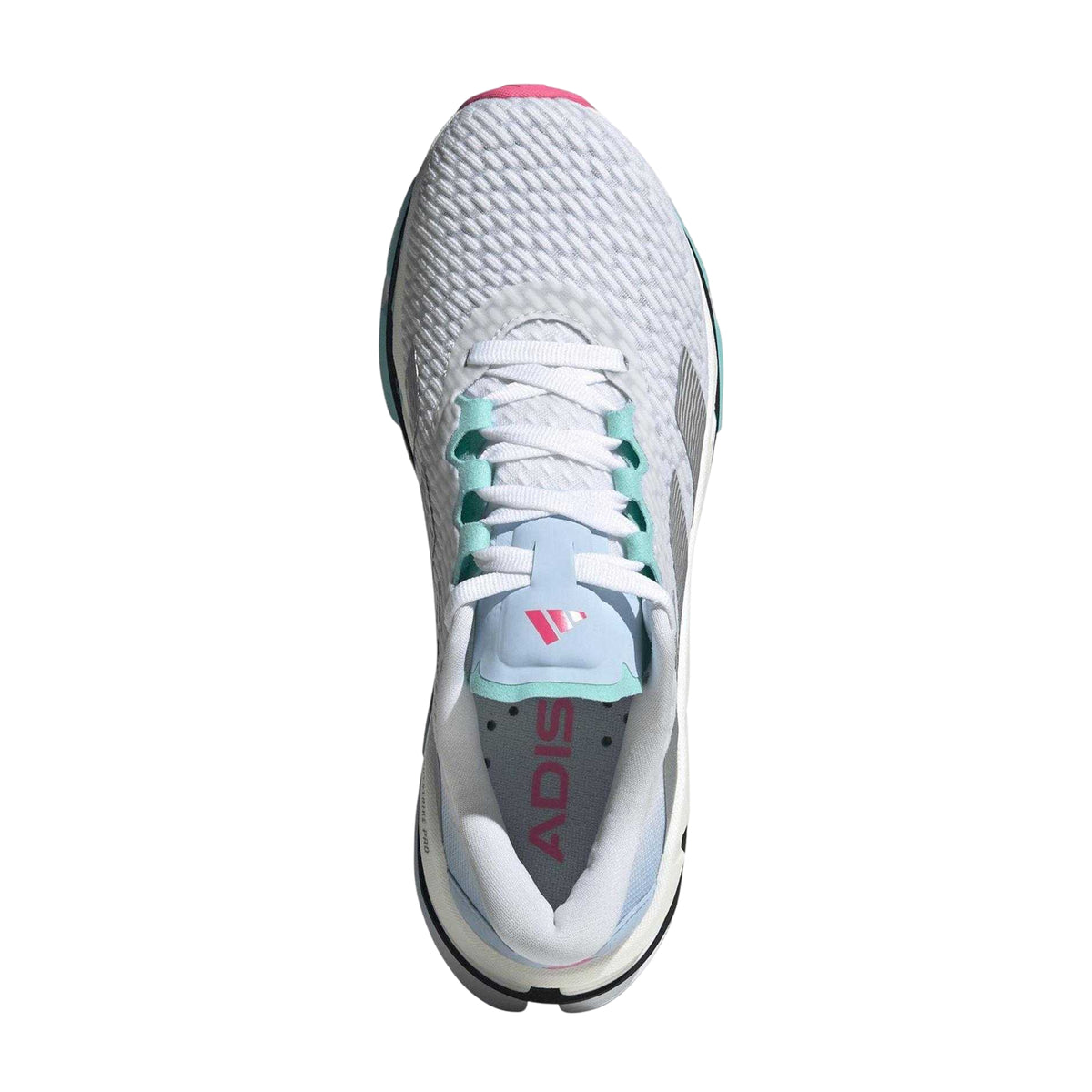 White-Silver-Aqua - Pack Shot - Adidas Womens-Ladies Adistar Byd Platform Trainers
