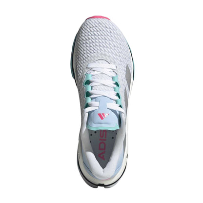 White-Silver-Aqua - Pack Shot - Adidas Womens-Ladies Adistar Byd Platform Trainers