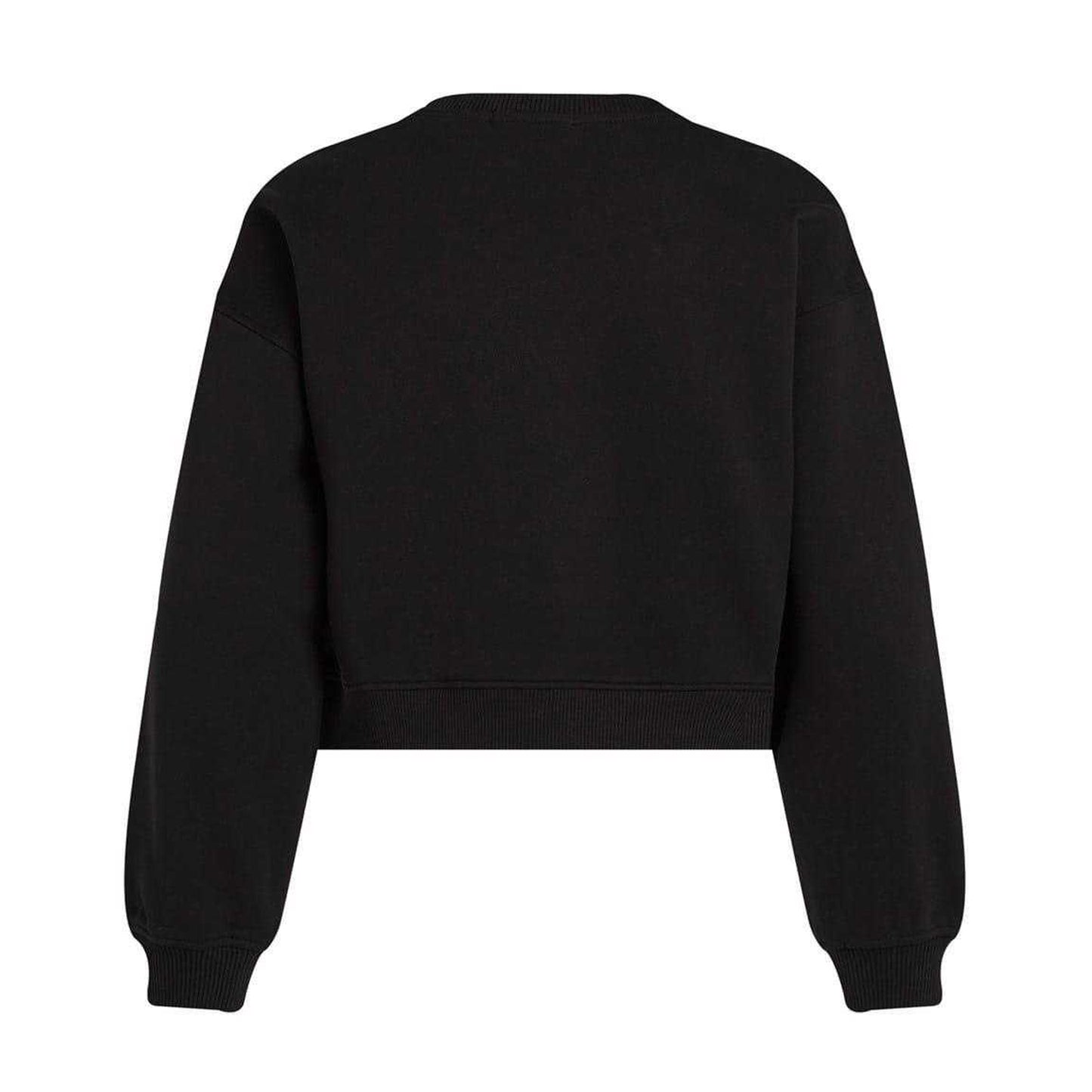 Black - Back - Calvin Klein Girls Jeans Ribbed Long-Sleeved Sweatshirt