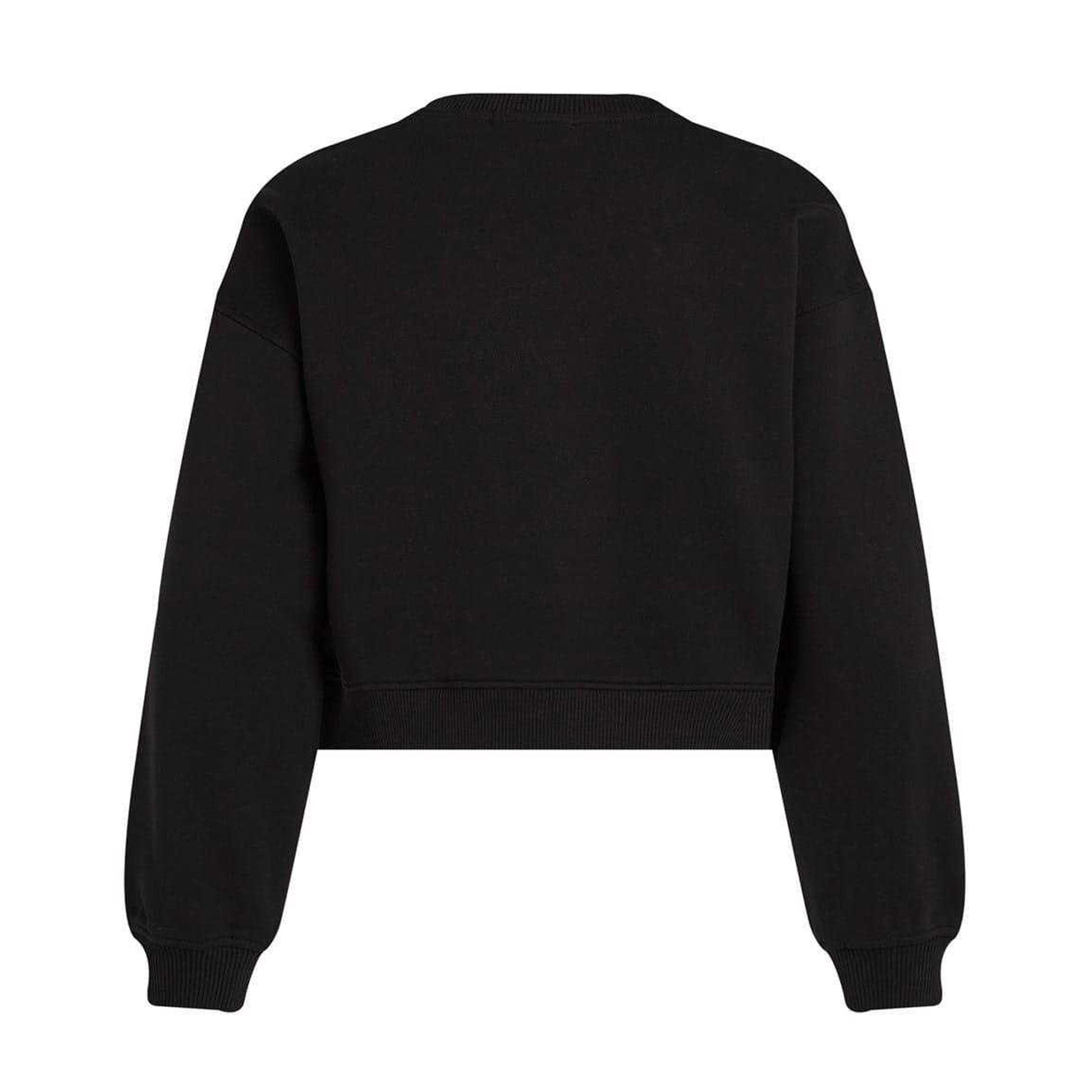 Black - Back - Calvin Klein Girls Jeans Ribbed Long-Sleeved Sweatshirt