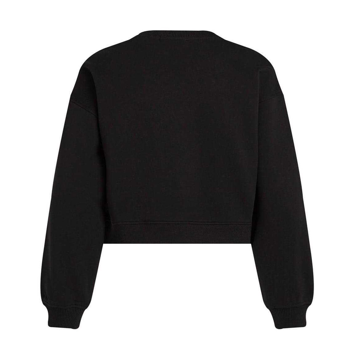 Black - Back - Calvin Klein Girls Jeans Ribbed Long-Sleeved Sweatshirt