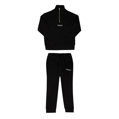Black - Front - Jack And Jones Boys Vesrebro Tracksuit
