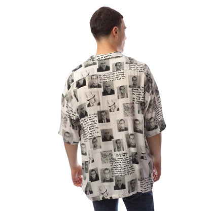 White - Back - Boss Mens Photograph Relaxed Fit Short-Sleeved Shirt