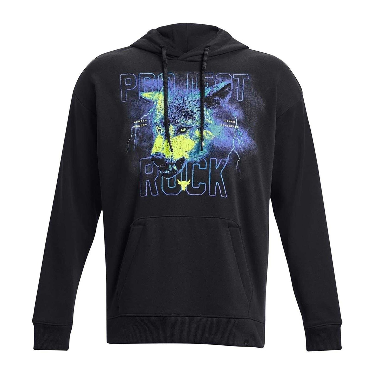 Black - Front - Under Armour Mens Project Rock Long-Sleeved Workout Hoodie