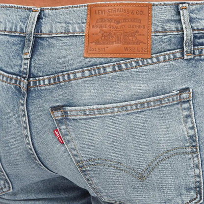 Blue - Side - Levis Mens 511 Thrifted Casual Slim Jeans