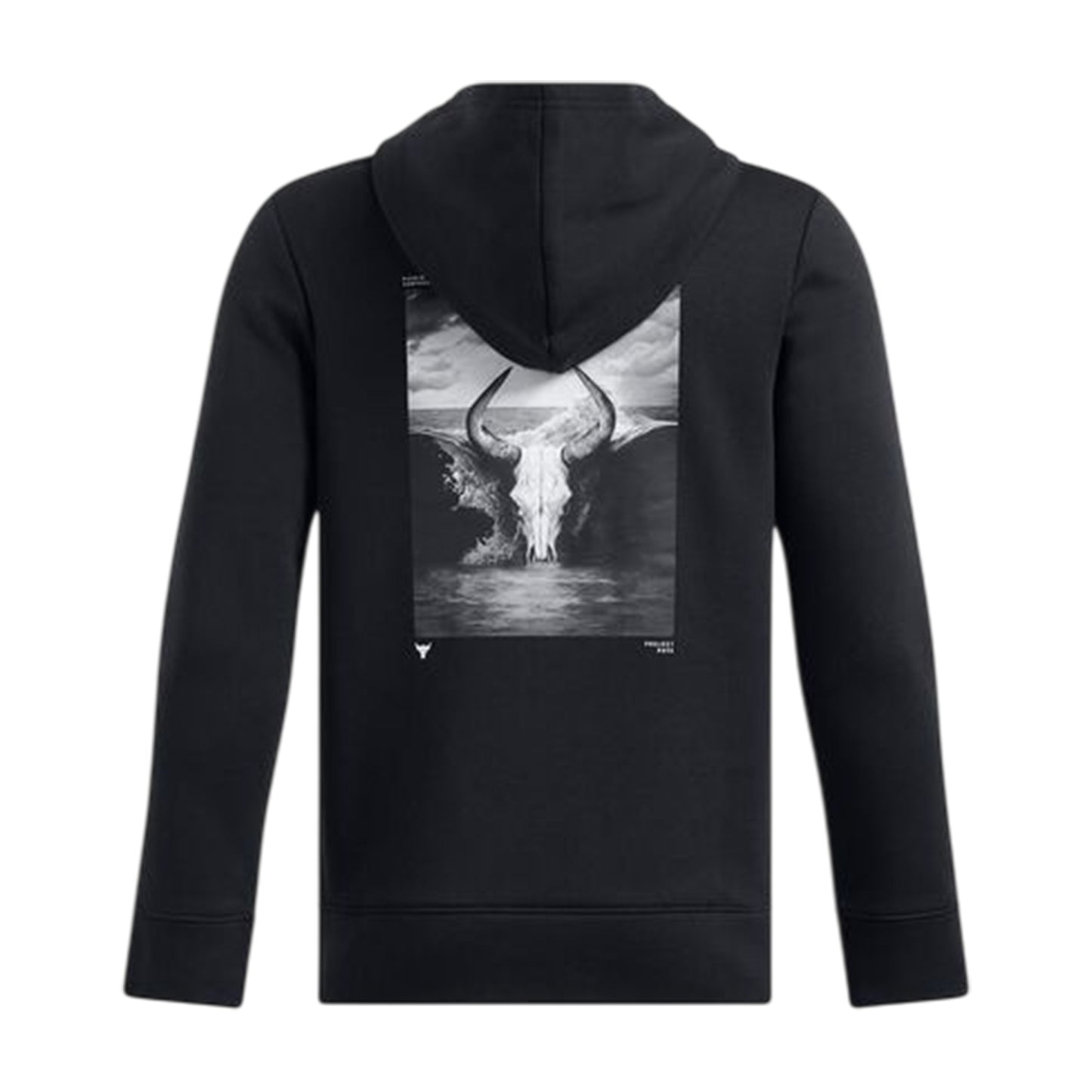 Black - Back - Under Armour Unisex Adult Project Rock Bull Skull Regular Long-Sleeved Hoodie