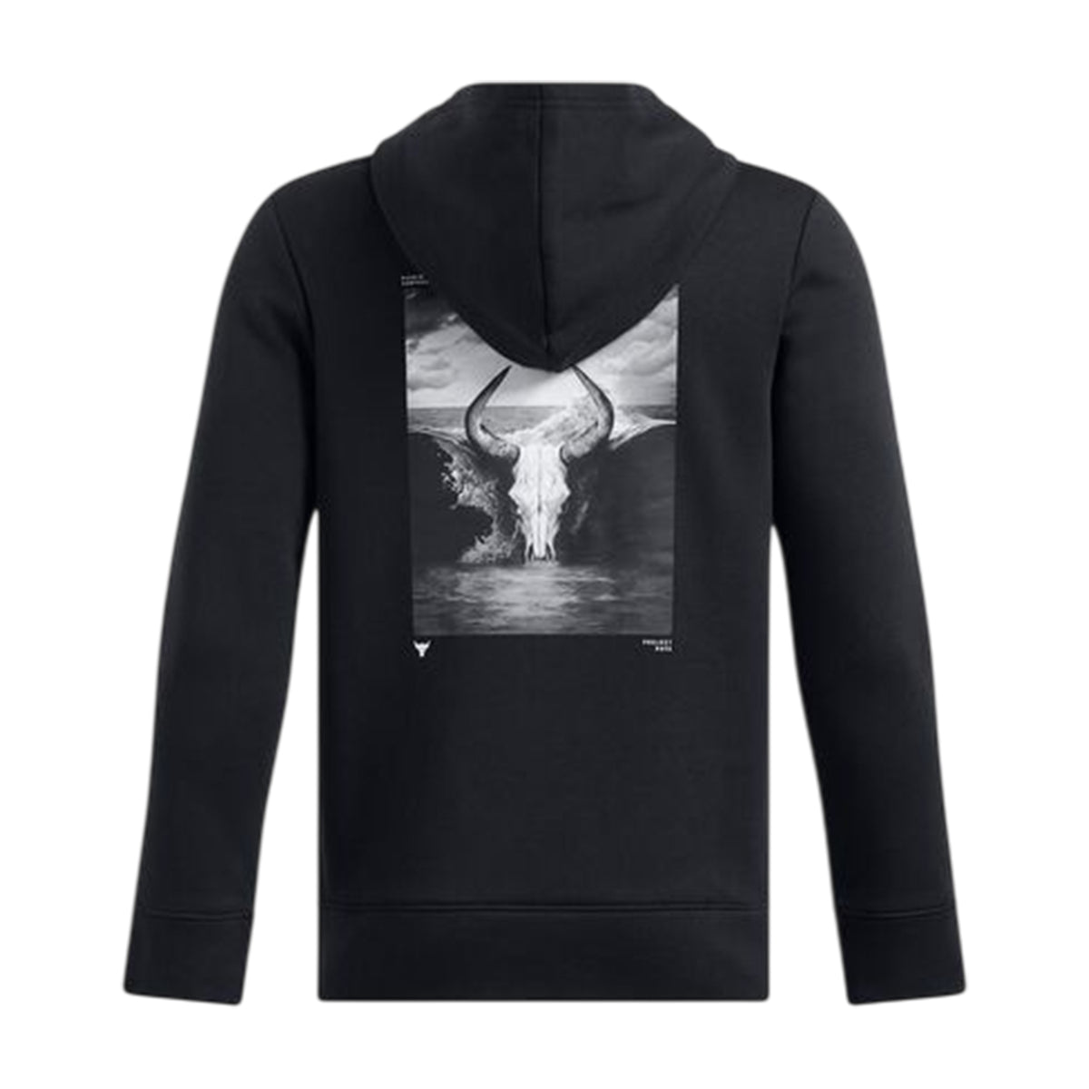 Black - Back - Under Armour Unisex Adult Project Rock Bull Skull Regular Long-Sleeved Hoodie