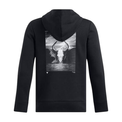 Black - Back - Under Armour Unisex Adult Project Rock Bull Skull Regular Long-Sleeved Hoodie