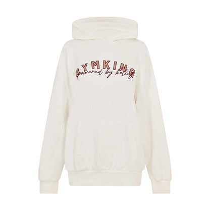 Cream - Front - Gym King Unisex Adult Relaxed Fit Long-Sleeved Hoodie