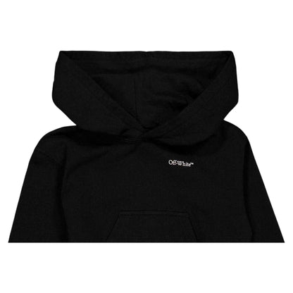 Black-Lilac Blend - Back - Off White Girls Crop Hoodie