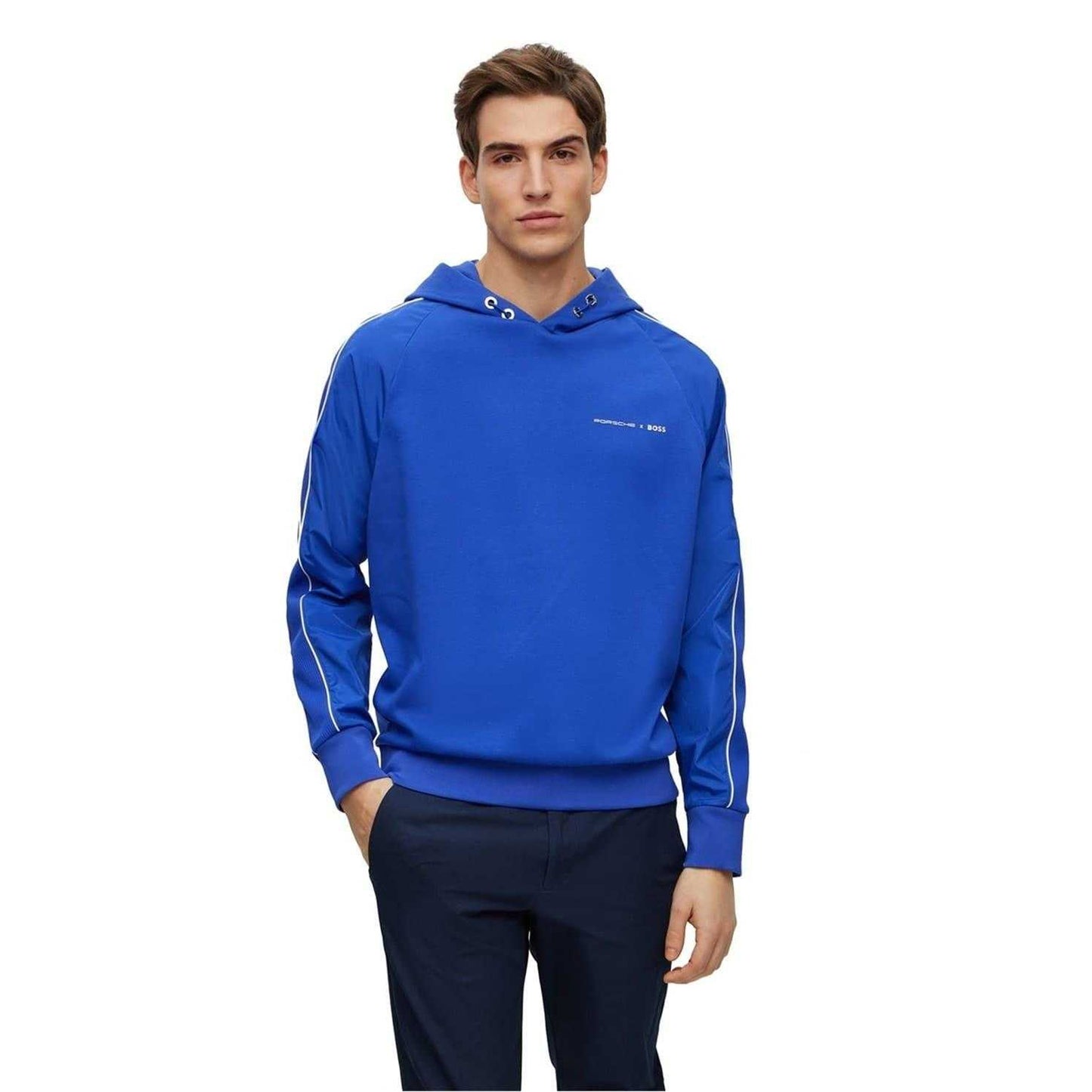 Bright Blue - Front - Boss Mens Porsche X Hoodie