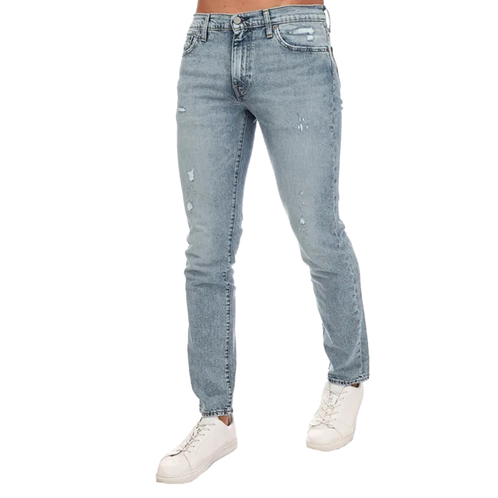 Blue - Front - Levis Mens 511 Thrifted Casual Slim Jeans