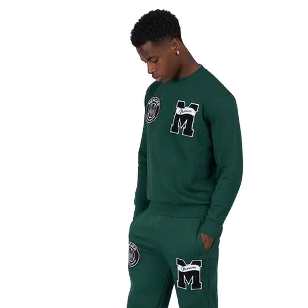 Green - Back - Mercier Mens Academy Crew Neck Sweatshirt