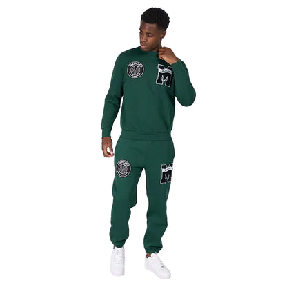 Green - Side - Mercier Mens Academy Crew Neck Sweatshirt