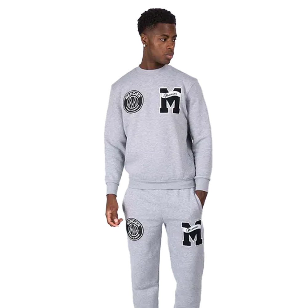 Grey - Back - Mercier Mens Academy Crew Neck Sweatshirt