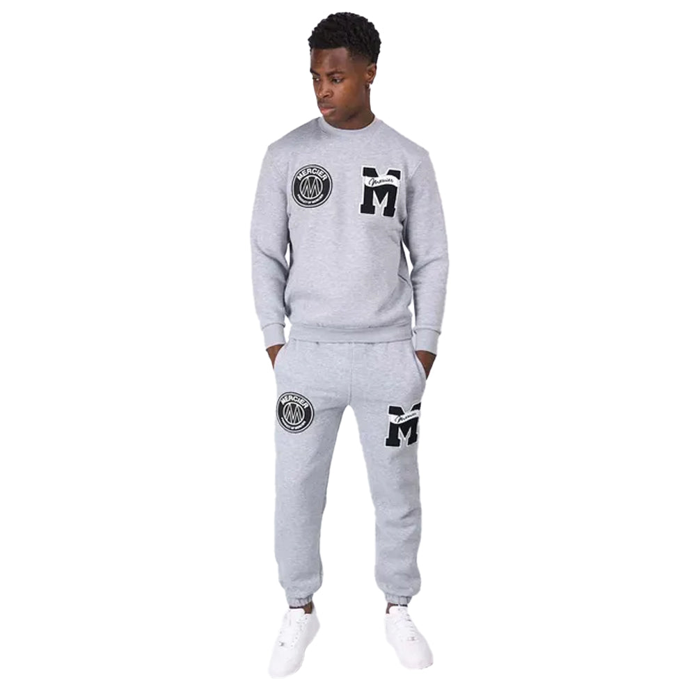 Grey - Side - Mercier Mens Academy Crew Neck Sweatshirt