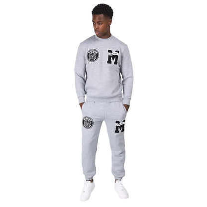 Grey - Side - Mercier Mens Academy Crew Neck Sweatshirt