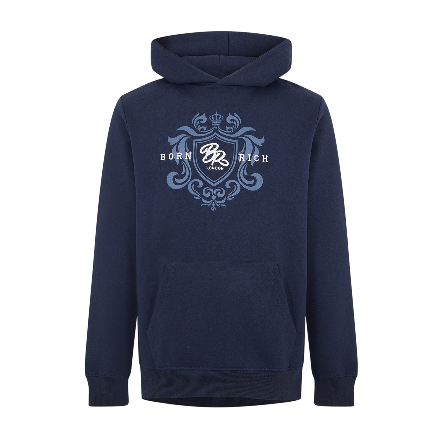 Blue - Front - Born Rich Mens Long-Sleeved Pullover Hoodie