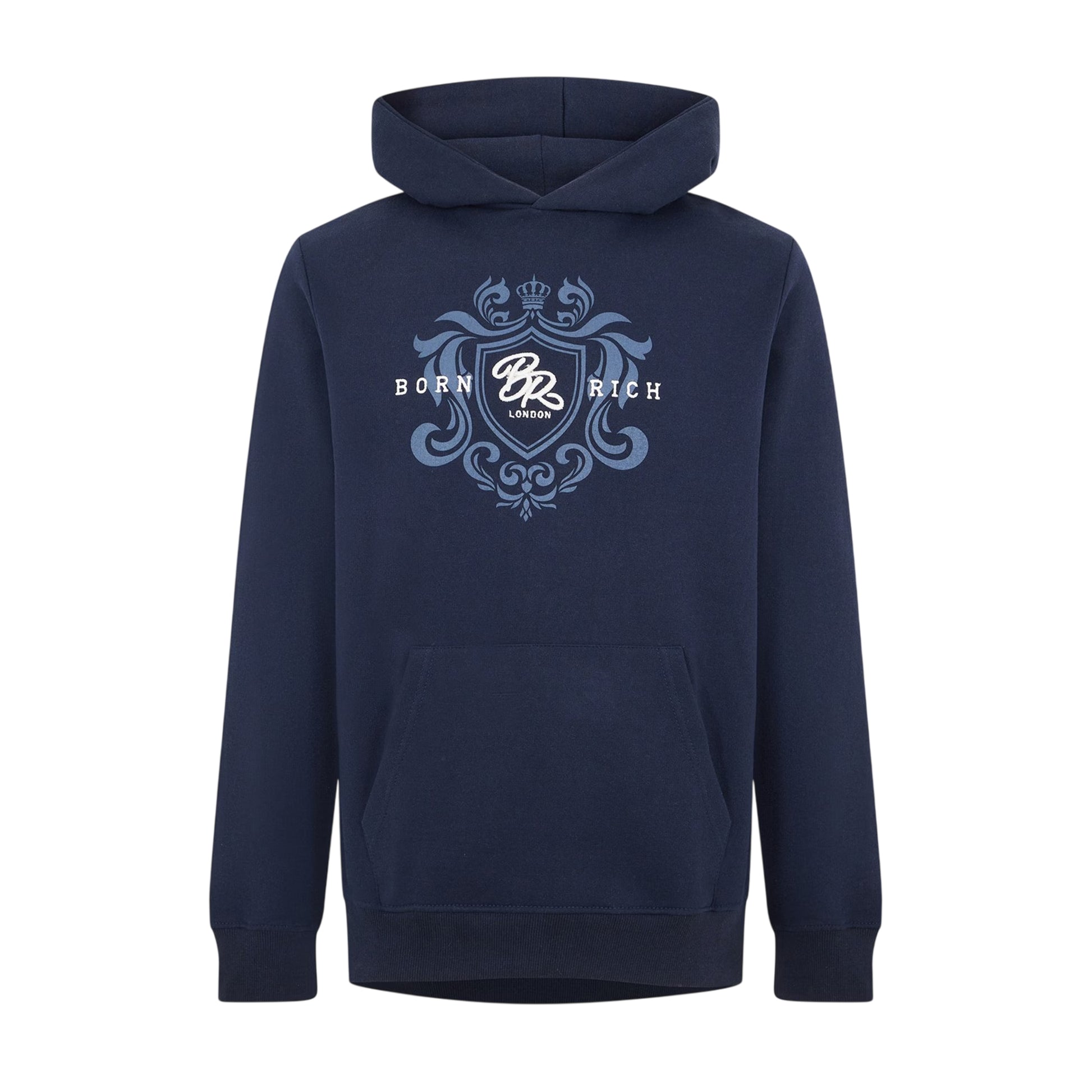 Blue - Front - Born Rich Mens Long-Sleeved Pullover Hoodie