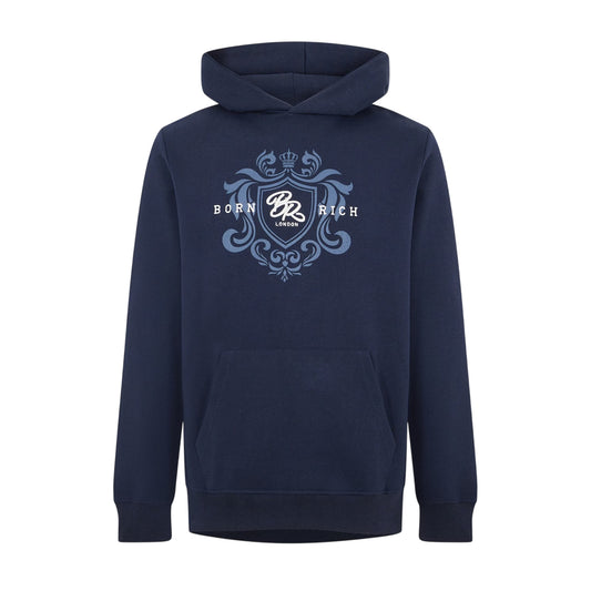 Blue - Front - Born Rich Mens Long-Sleeved Pullover Hoodie