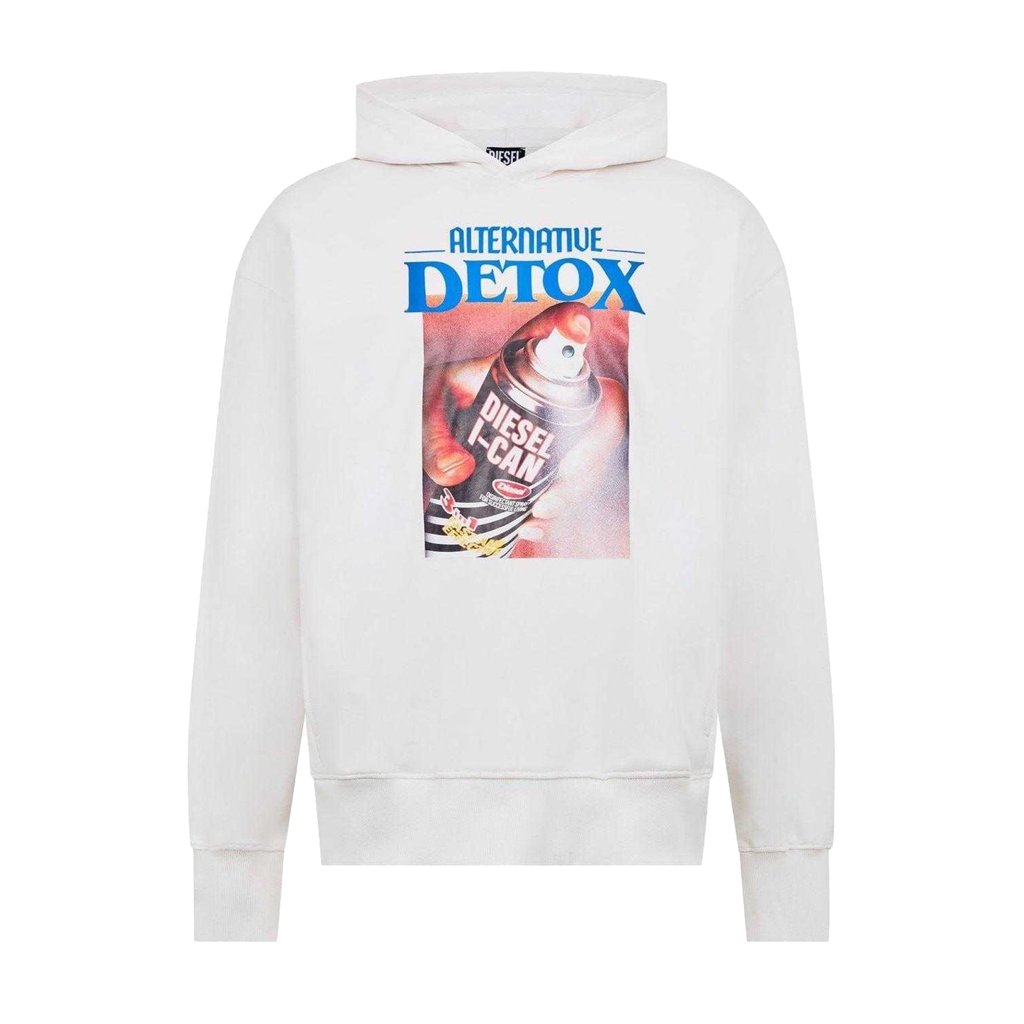 White - Front - Diesel Unisex Adult Graphic Print Regular Hoodie