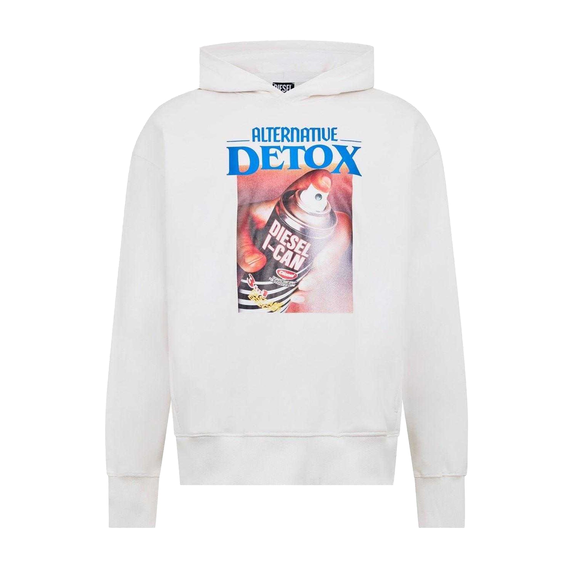 White - Front - Diesel Unisex Adult Graphic Print Regular Hoodie
